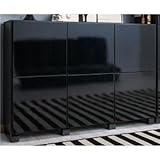 鏡面仕上げキャビネット「キューブ」 【3： 横6杯】 木製 幅108cm×奥行30cm×高さ77.5cm フラットトップ 生活用品 インテリア 雑貨 インテリア 家具 収納家具 キャビネット [並行輸入品]