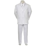 Angels Garment Toddler Little Boysホワイトクラシックタキシード5 pc Set 6 M - 20 カラー: ホワイト