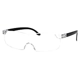 ブルーライトカット メガネ型 ルーペ 拡大鏡 メンズ 男性 オーバーグラス メガネの上から (倍率1.6倍)