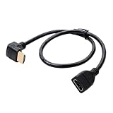 HDMI 延長コード、0.15m、0.5mコード、4k / 1080P 延長コード、1.4オス-メス90度上下L型、高速変換4K 60Hz (0.5m 向上)