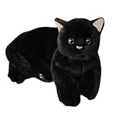 猫のぬいぐるみ、黒猫のぬいぐるみ、スリムな人形のおもちゃ、黒猫、リアルな柔らかい抱きしめる猫のおもちゃ、柔らかいキティのぬいぐるみ、猫のかわいい子猫のおもちゃ