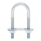 uxcell ラウンドUボルト 1セット25mm内幅70mm長さM6亜鉛メッキ炭素鋼Uクランプボルト ナットおよびプレート付き ボートトレーラー用