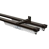 トーソー カーテンレール ダブル 1.1ｍ~2.0ｍ 伸縮式 ブラウン 天井付け 正面付け 30003697