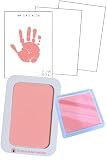 whipwhip 【何度も押せる】 手形スタンプ パッド 赤ちゃん 汚れない 手形足形 命名書 100日祝い インク (パッド付きピンクM)