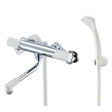 SANEI サーモシャワー混合栓 ホース1.6M 節水シャワー 断熱ボディ ホワイト SK1811