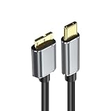 USB Type C to Micro B 3.0 変換ケーブル USB C 外付けhddケーブル 最大5Gbps 高速データ転送 3A急速充電 金メッキコネクタ MacBook（Pro）／Galaxy S5 Note 3／カメラ等対応-0.5 m