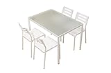 NORNガラステーブルダイニング5点セット 110cm　ホワイト TK-01WH