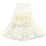 NancyMissY 犬用ガウン変装犬用服犬用装飾品真珠の花犬用ドレス変装犬用スカートペット用品用