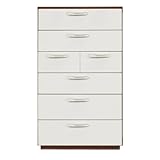 Alpha Takaba Co,Ltd. カラフルチェストシリーズ リリーブラウン 80cm幅6段 取っ手ホワイト