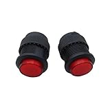 Goliton®　5X　16mm　ロックフリースイッチ　オフ/オンプッシュボタンスイッチ　AC 250V 3A　レッド
