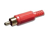 防犯カメラ・監視カメラ用RCAプラグ（赤色・金メッキ・ハンダ接続）　【CT-A033】