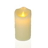 LEDHOLYT 15cm/6インチ LEDキャンドル 電池式 本物の蠟使用 ゆらゆら タイマー機能付き リモコン対応 テーブルランプ アイボリー