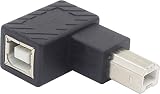 オーディオファン USB変換コネクタ USB2.0 L字型 L型C Bタイプ USB-B (オス) - USB-B (メス) 変換 アダプター