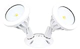 American Lighting ALV2-2H-WH LED Panorama Sunset Series Double Head COB Flood Light, 15.9-Watts, Whi