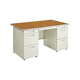 コクヨ(KOKUYO) 両袖机 事務用デスクSR型 W1400×D800×H700mm SD-SR148D33 木目/F1