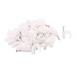 XDiscount　ケーブルステップル　 釘止めタイプ　9mm直径　プラスチック　ホワイト　40個入り