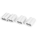 DealMuxダブルホールアルミスリーブシルバートーン3/8ワイヤーロープのための4個