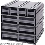 Quantum QIC-8224IV Interlocking Gray Storage Cabinet with 10 Ivory Drawers, 11.38-Inch by 11-3/4-Inc
