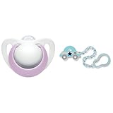 【セット買い】 NUK おしゃぶり NUK おしゃぶり・ジーニアス NUK おしゃぶり・ジーニアス2.0/M/シリコーン/パープル  OCNK0240102 + NUK おしゃぶりホルダー/カー  B
