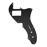 Musiclily Pro 11穴 テレキャスターピックガード 1ハムマウント仕様Fender American 1969 Tele Thinlineエレキギター用、ブラック3P