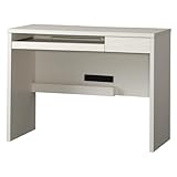 小島工芸 日本製 組立不要 健康仕様のFフォースター キーボードトレー コンセント付きPCデスク 幅100cm デスク C1D-100デスク ホワイト [奥行45cm 高さ74cm] 6110062