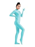 Sheface Spandex One Piece Unitard Full Bodysuit Costume (X-Large, Sky Blue)