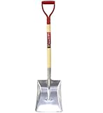 木柄アルミスコップ 角【除雪・泥上げ作業に/アルミ製スコップ/軽量・頑丈】