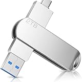 CFHUYOEW 2TB 大容量 USBメモリ 2TB 大容量 USB&Type-C メモリ 外付けメモリ 360度回転 スマートフォン用 合金製 防水 防塵 耐久性 高速 Type-C シルバー