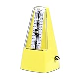 Asdays メトロノーム 振り子 楽器 高精度 機械式 コンパクト ピアノ 練習用 11.7×20.3cm (イエロー)