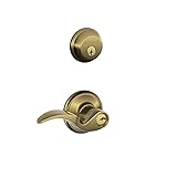 Schlage FB50N V AVA 609 B60 Single Cylinder Deadbolt and F51 Keyed Entry Avanti Lever Keyed Alike, A
