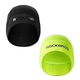 [ROCKBROS] インナーキャップ 秋 冬 サイクルキャップ 裏起毛 防寒 防風 保温 軽量 通気性 伸縮性 ヘルメット インナー 帽子 サイクル 自転車 バイク スキー ランニング 登山 通勤 通学 男女兼用 大きいサイズ 黒+黄緑