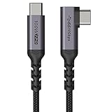 Type C ケーブル 10gb USB 3.1 (3.0 / 2.0) 対応PD 最大100W/5A 急速充電 4K 60HZビデオ伝送 高耐久 ナイロン編み 10Gbps Mac book Pro、Air、pad、phone 等対応 LOEKU (L字 1M)