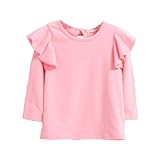 enchante petit(アンシャンテ プティ) キッズ 子供 バックリボン付肩フリル長袖カットソー ≪全9色≫ 140cm #ライトピンク