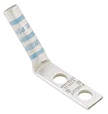 Panduit LCCX1/0-12H-X Flex Conductor Lug, Two Hole, Long Barrel With Window, 45 Degree Angle, 1/2" S