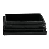 uxcell チューブインサート 40 x 60mm プラスチック製 長方形 リブ付き チューブインサート エンド カバー キャップ パッド 滑走 家具 フロアプロテクター