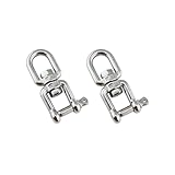 スイベルシャックル 回転カン 304ステンレス製 ローリングシャックルデバイス 業務用スイベル チェーン金具 吊り金具 ねじれ取り よりもどし よりとり φ8mm 2本入り