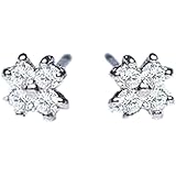 [ラグジュエリー][Lugejewelry]pt900 0.12ctダイヤモンドフラワーピアス クローバー 0.12カラット[SIクラスFからDカラー相当 無色透明]【ラッピング対応】