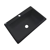 Rochester差し込み式アクリル25 x 22 x 9 1つ穴1つのボウルキッチンシンクブラック