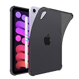 DEVEPLUS iPad Mini 7 用 ケース (A17 Pro、2024/2021) Pencil 対応 TPU素材 半透明 柔らかい iPad Mini A17 Pro ケース 衝撃防止 指紋防止 iPad Mini 7 用 カバー(ブラック)