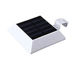 T-SUN センサーライト ソーラーライト 6LED ホワイト 昼光色6000K 人感センサー 太陽充電 ウォールライト クリップ着脱式ライト ガター（溝）、フェンス、ポーチ 屋外照明 玄関先