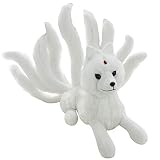 YABINA TOYS フォックス 九尾の狐ぬいぐるみ 可愛いお置物 部屋飾り物 ふわふわ動物ぬいぐるみ (ホワイト, 120cm)