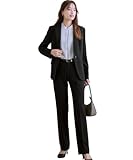[ニッセン] パンツスーツ レディーススーツ タテヨコ ストレッチ テーラードパンツスーツ ジャケット ストレートパンツ 黒 8L