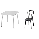 ナカバヤシ テーブル スクエアトップ + ダイニングブラックチェア2脚セット