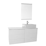 Iotti tn1614時間容器シンク浴室洗面化粧台壁マウントミラー付き含ま 47" Iotti TN1614 1