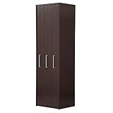 日本製 収納棚 セット 収納ボードとワゴン棚 スリムワゴン 〔3連セット〕 ダークブラウン〔CD×2、DVD×1〕