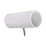 Cres 3.5mmジャックステレオミニスピーカー ポータブルMP3音楽プレーヤースピーカー アンプスピーカー 携帯電話タブレットPC用-ホワイト