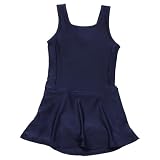 [フットマーク] スクール水着 水着 レディース スカート ワンピース 女の子 キッズ 100 110 120 130 140 150 S M L LL 大きいサイズ (JP, 身長, 130, コン)