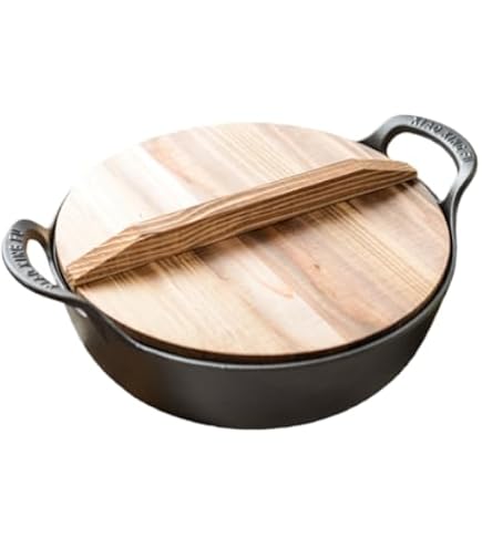 Amazon｜東伸販売 五進 田舎鍋 (杓子付) 24cm (内面黒ホーロー仕上