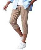 [エムアールユー] ショートパンツ メンズ 7分丈 ハーフパンツ 接触冷感 ストレッチ ドライ クロップド ベージュ LL