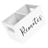 NUOLUX リモコン収納ボックス マルチメディアオーガナイザー リモートホルダーウォールマウント ソファリモートオーガナイザー 卓上リモコンホルダー ベッドリモコンホルダー 木 白い